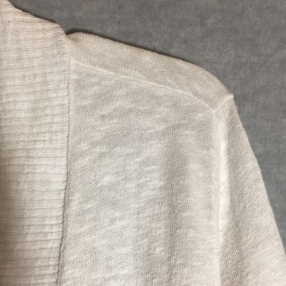 EILEEN FISHER Linen Cotton Knit Blend Open Front Long Line Springtime Cardigan - Picture 5 of 16